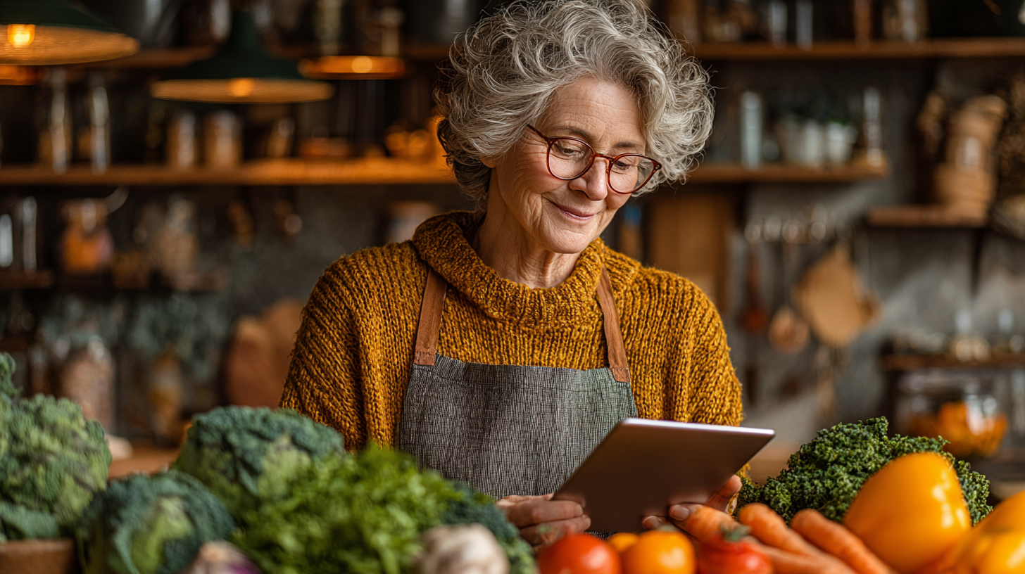 Adultos mayores felices cocinando juntos comida saludable